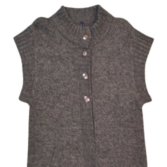 Lapis Brown Short Sleeve Button Up Long Cardigan Sweater Size Large Academia - Picture 9 of 12